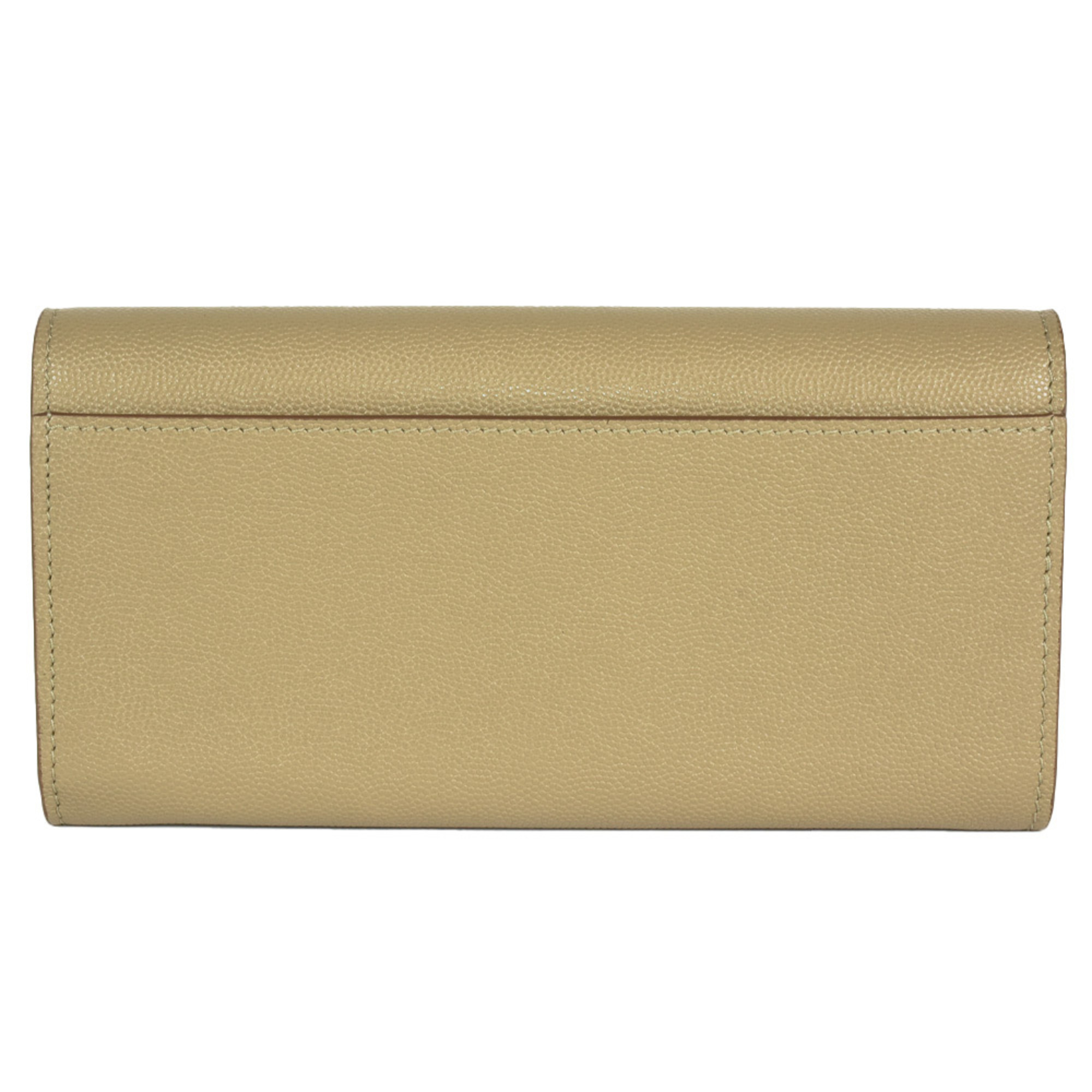 Burberry BURBERRY metal fittings bi-fold long wallet leather 8018939 beige