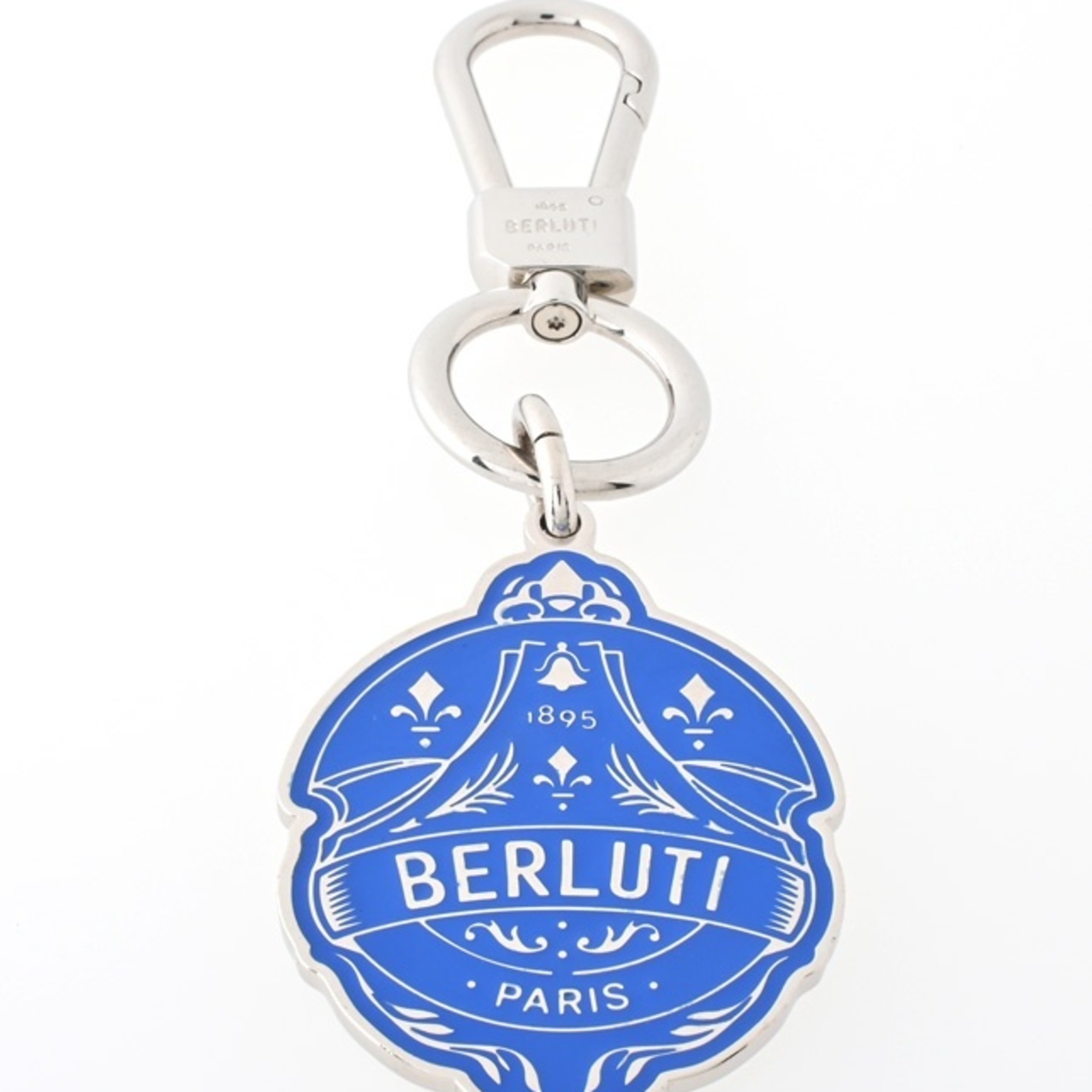 BERLUTI Keychain Keyring Metal Blue/Silver S-155791