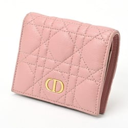 Christian Dior Dior Caro Multicolor Wallet Bi-fold S5137URXU Cannage Calfskin Pink/Beige S-156099
