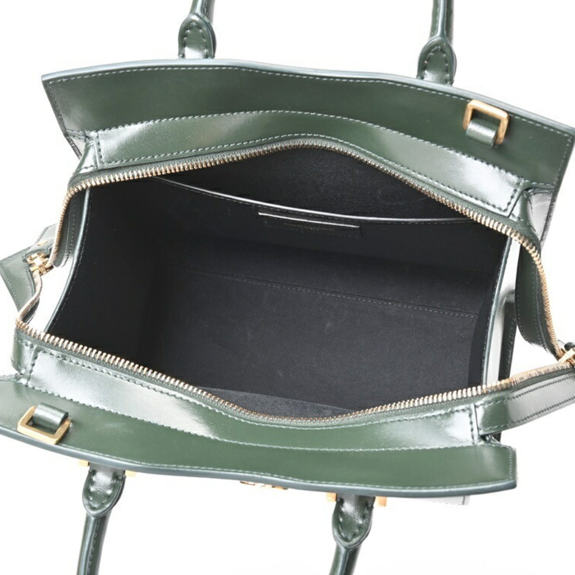 Saint Laurent Uptown Small Handbag 561203 Leather Dark Green S-156112