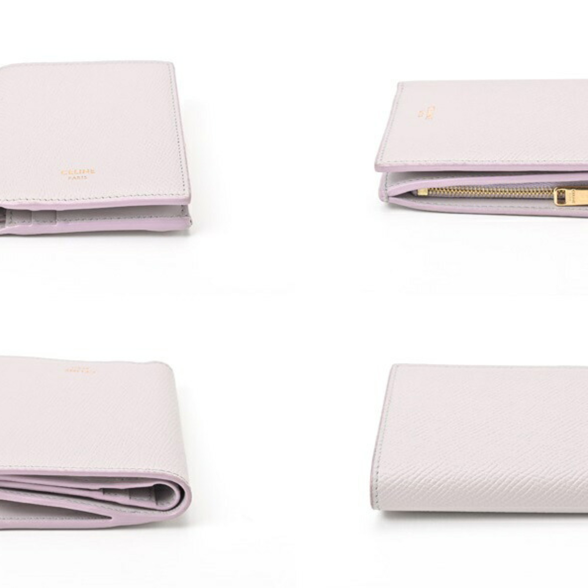 CELINE Compact Wallet Bi-fold 10E493BEL.32LG Lavender Gray S-155987