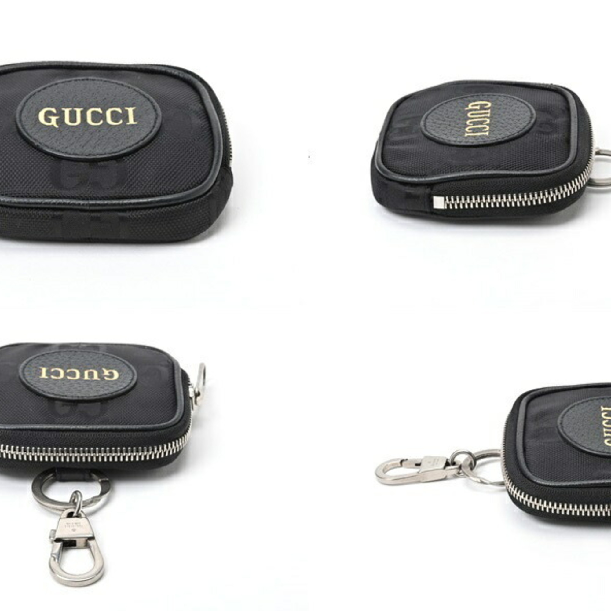 GUCCI Off the Grid Coin Case Pouch 645060 Nylon/Leather Black E-156056