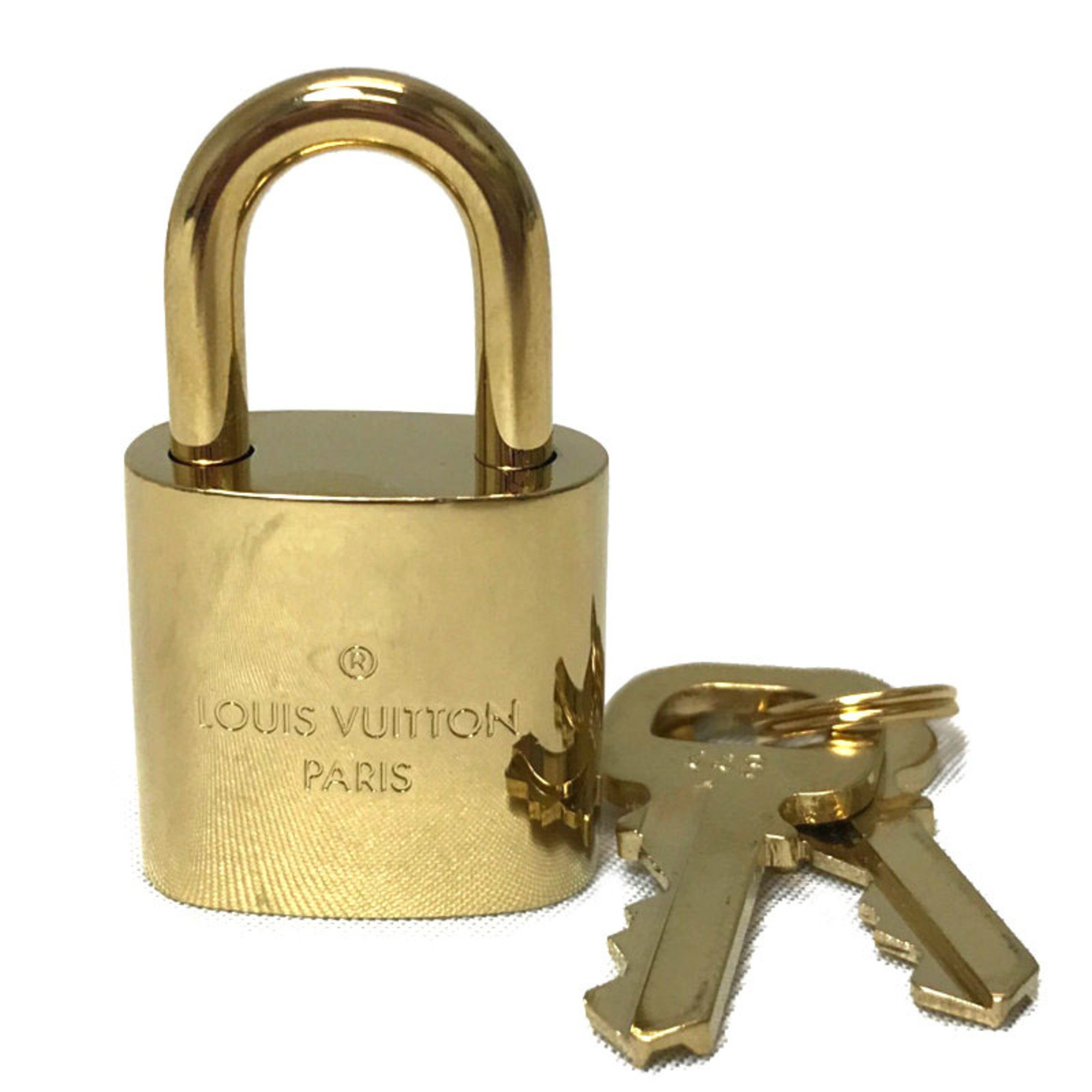 Louis Vuitton LOUIS VUITTON Padlock Key Gold Metal Necklace Top Charm Number 448 240608005