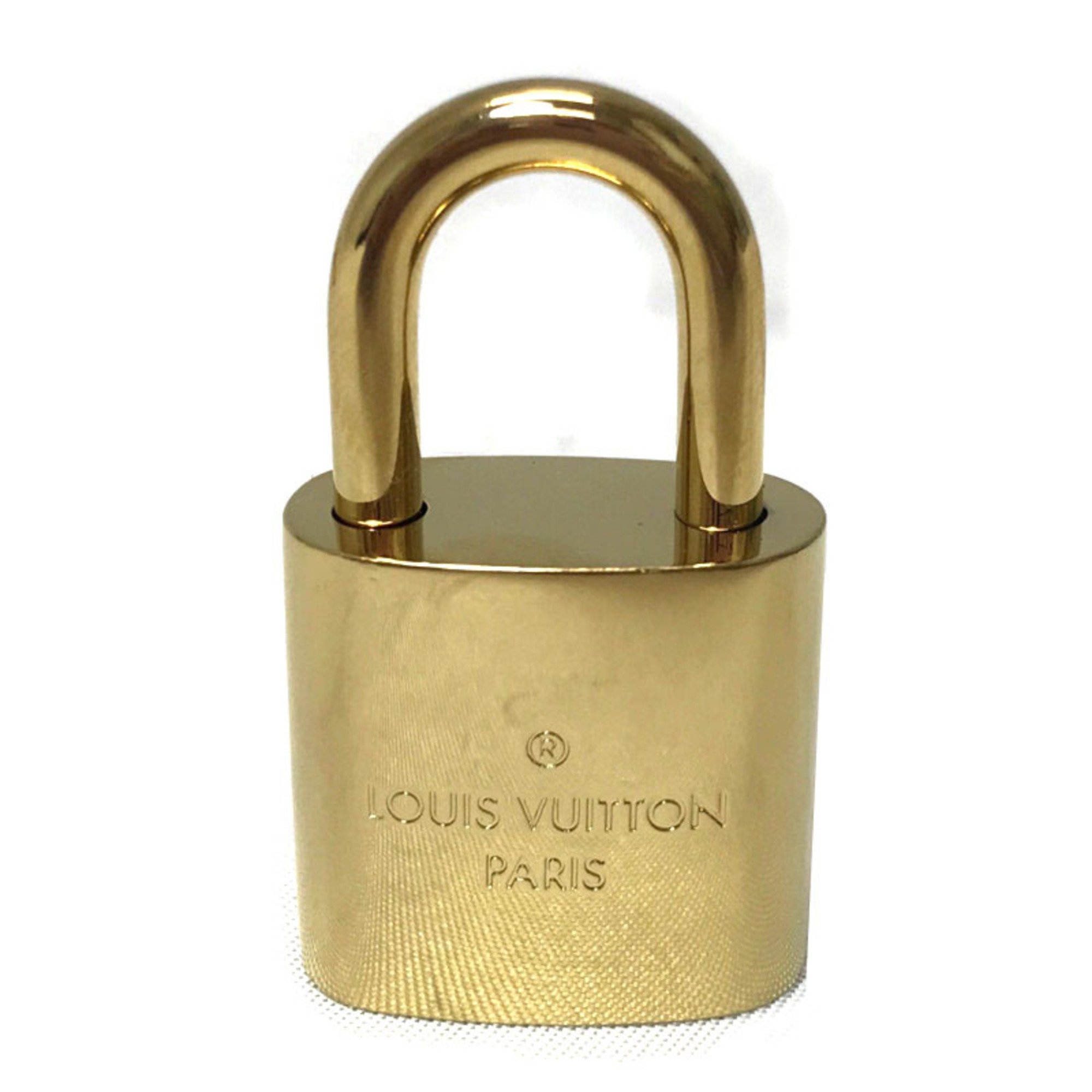 Louis Vuitton LOUIS VUITTON Padlock Key Gold Metal Necklace Top Charm Number 448 240608005