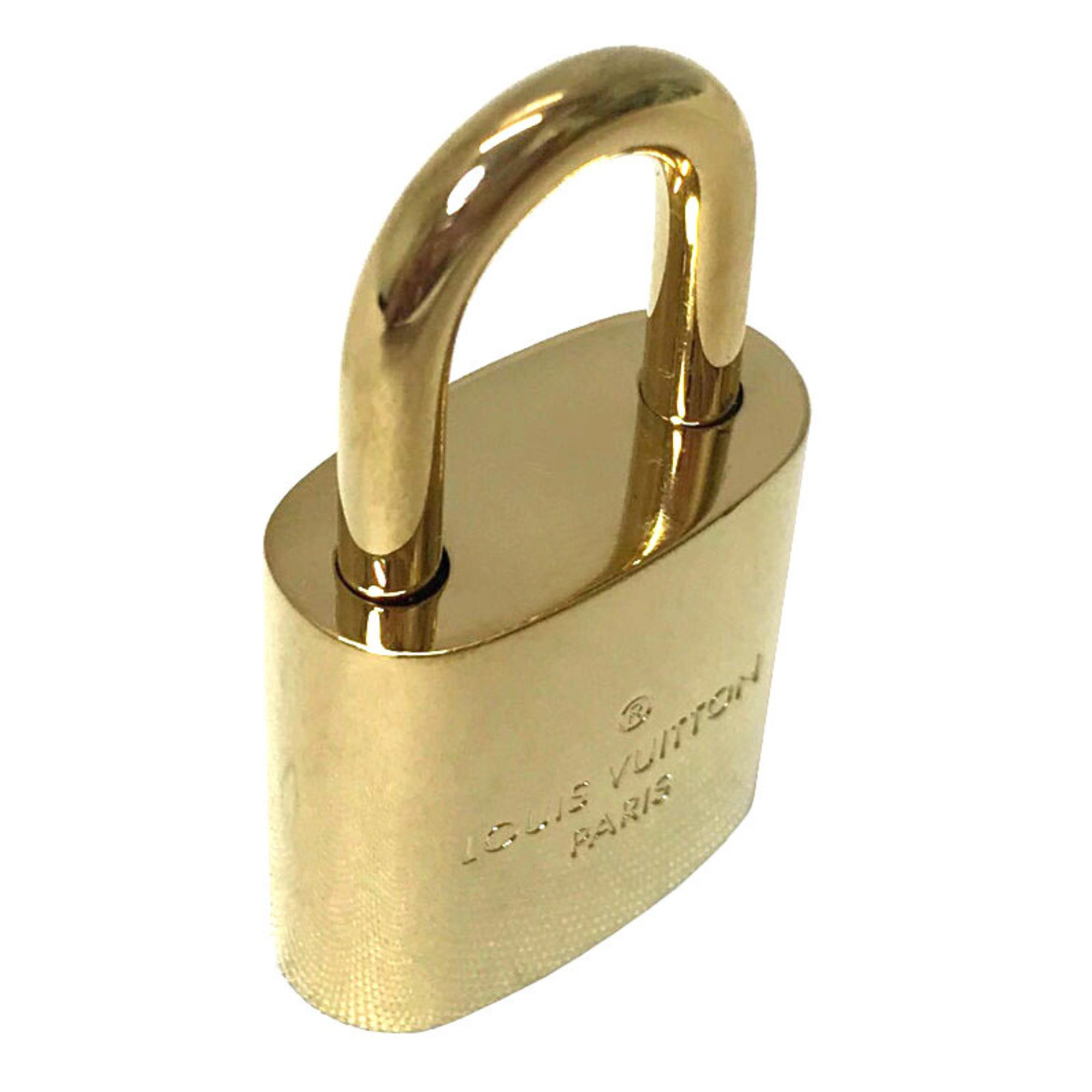 Louis Vuitton LOUIS VUITTON Padlock Key Gold Metal Necklace Top Charm Number 448 240608005