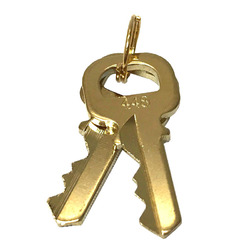 Louis Vuitton LOUIS VUITTON Padlock Key Gold Metal Necklace Top Charm Number 448 240608005