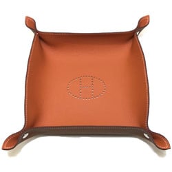 Hermes HERMES Vide Poche Tray Brown Orange Leather Men's Women's U Stamp