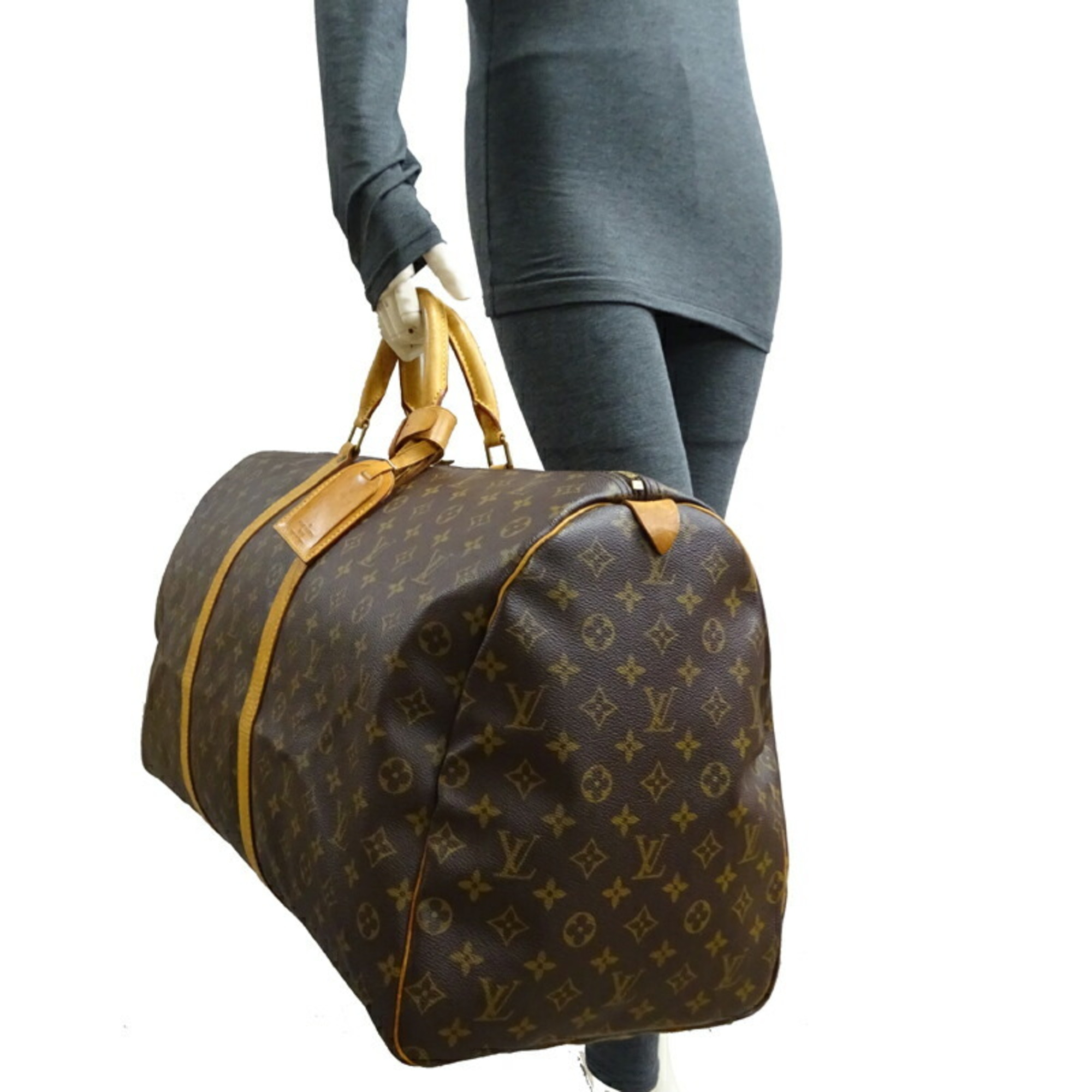 Louis Vuitton Keepall 60 Women's and Men's Boston Bag M41422 Monogram Ebene (Brown)