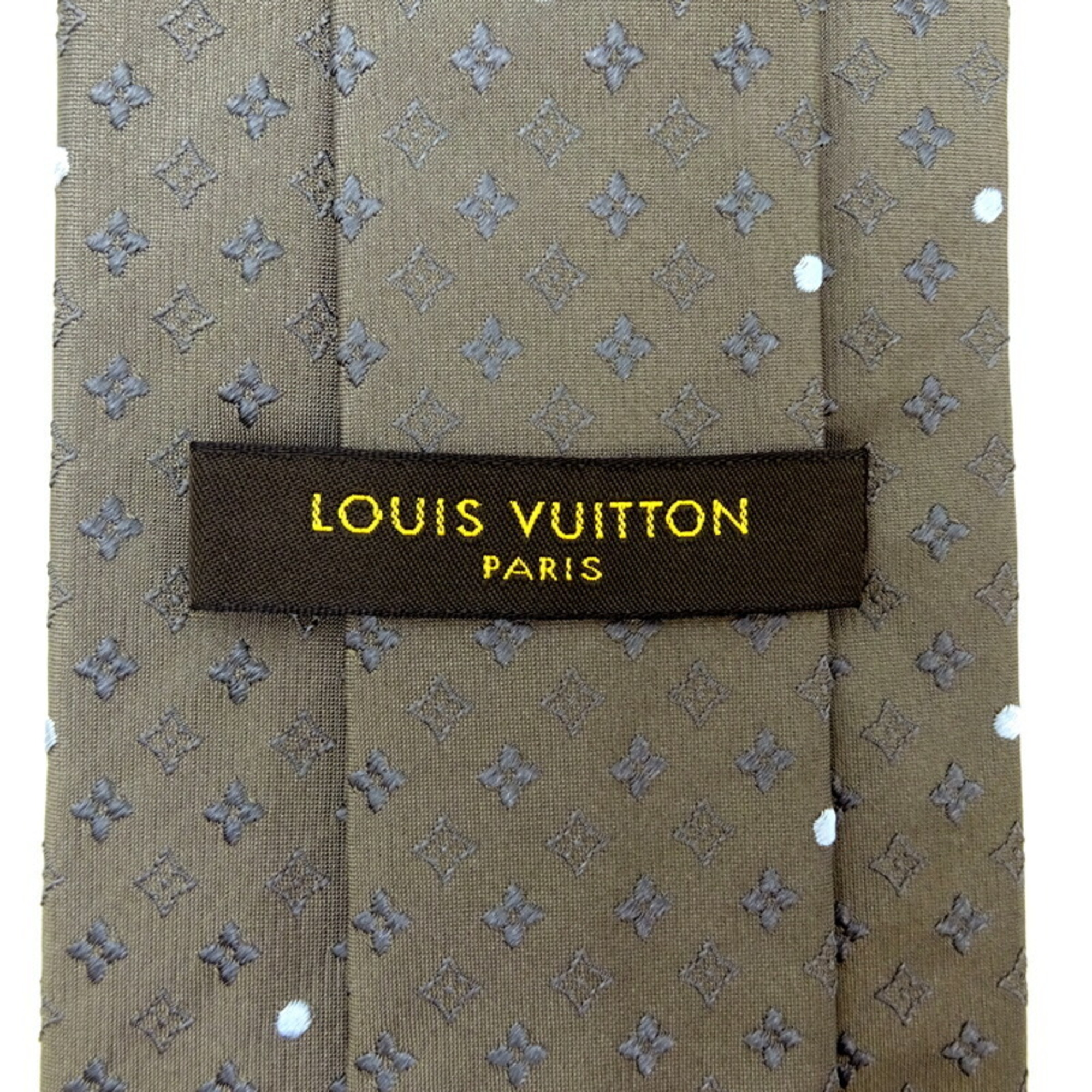 Louis Vuitton Men's Tie 100% Silk Grey