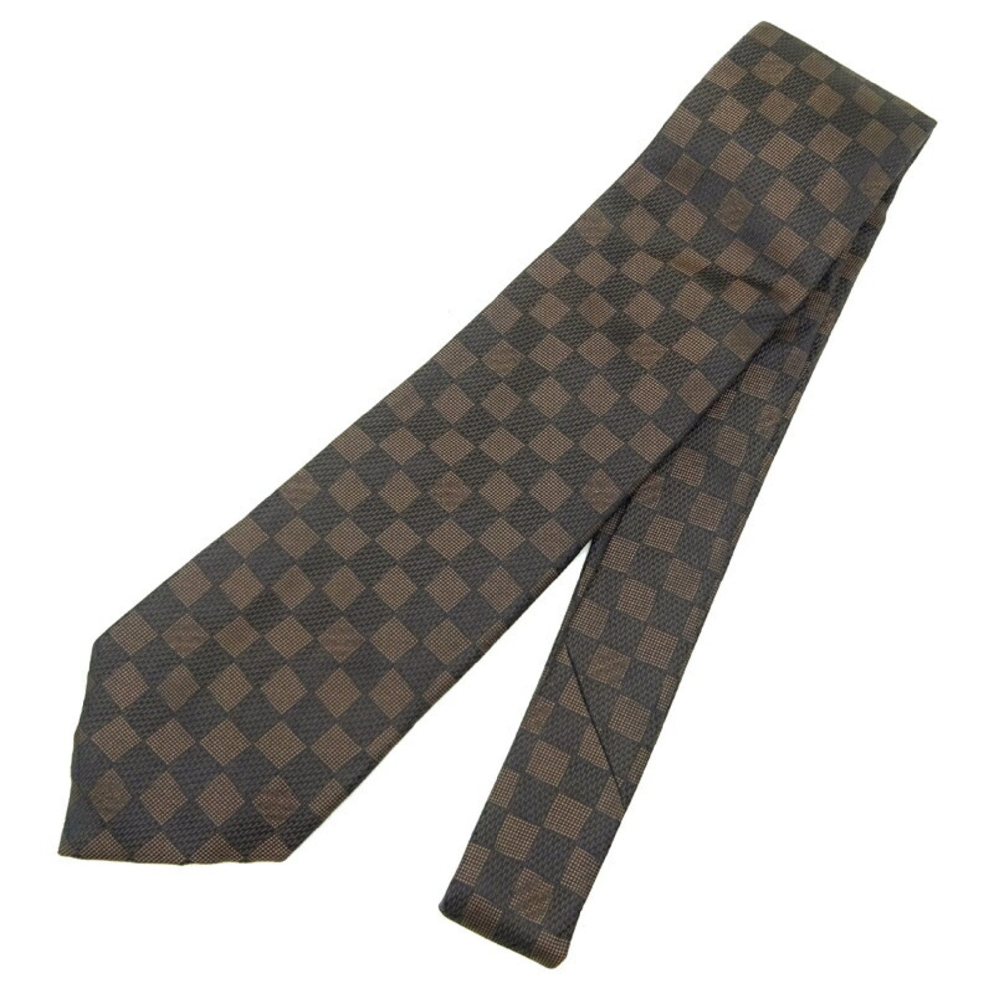 Louis Vuitton Men's Tie 100% Silk Brown