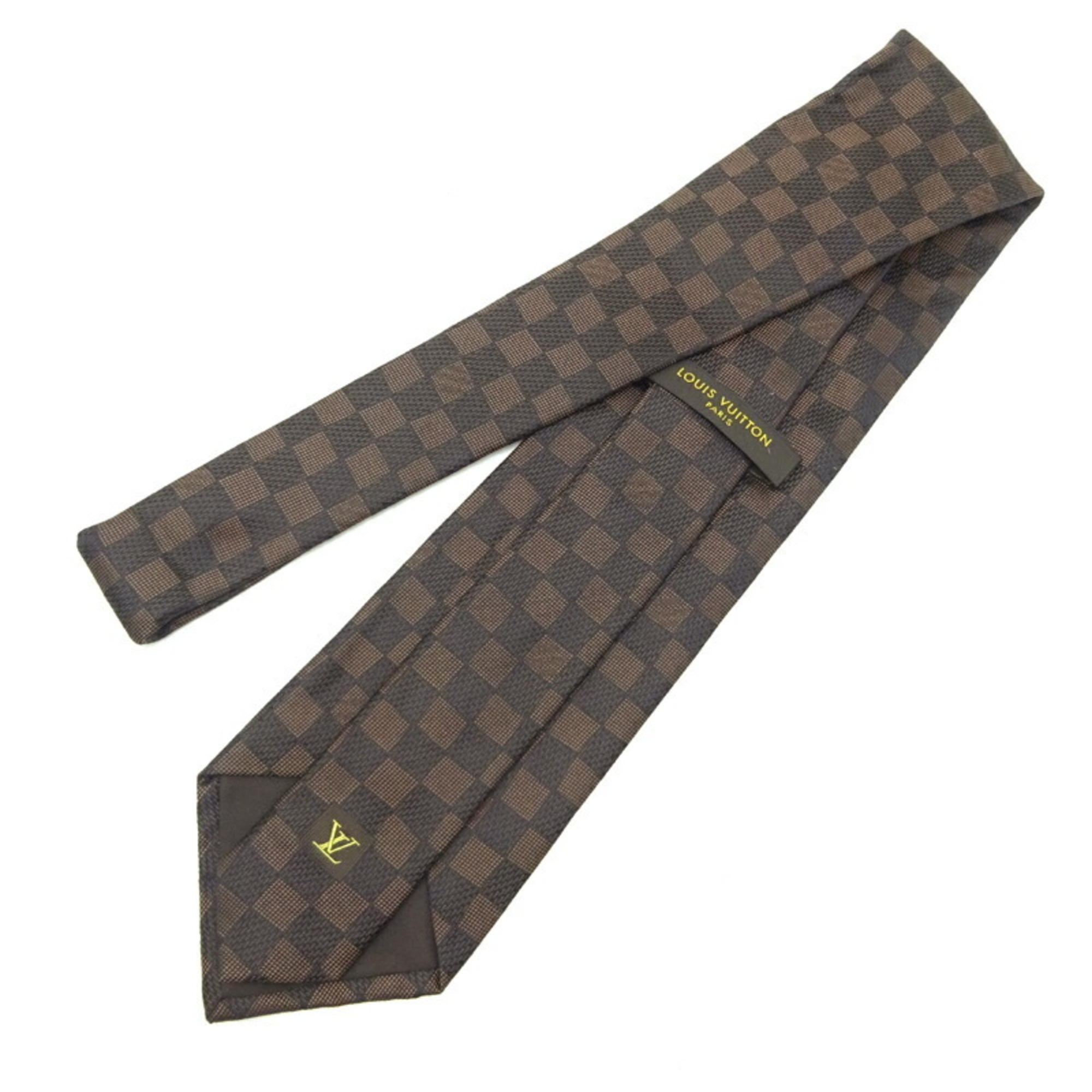 Louis Vuitton Men's Tie 100% Silk Brown