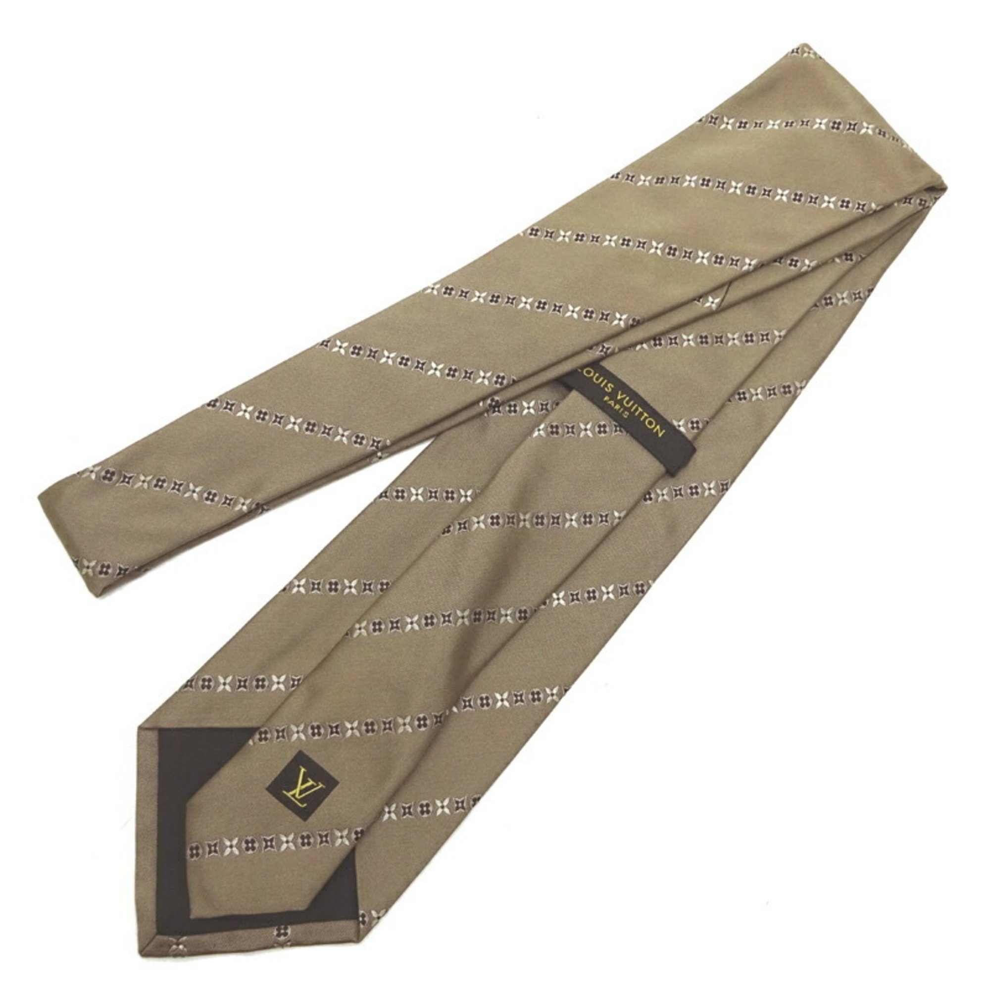 Louis Vuitton Men's Tie 100% Silk Brown