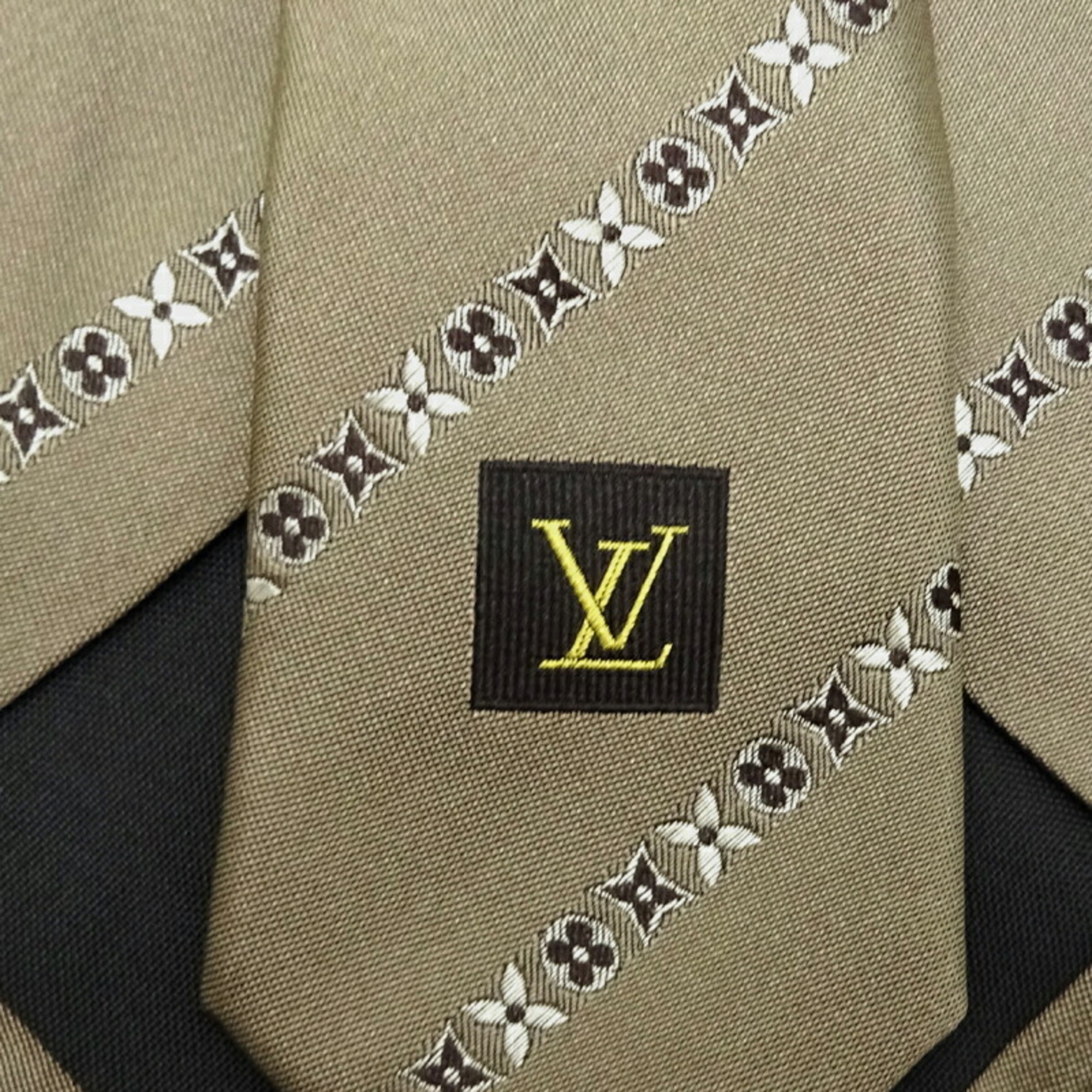 Louis Vuitton Men's Tie 100% Silk Brown