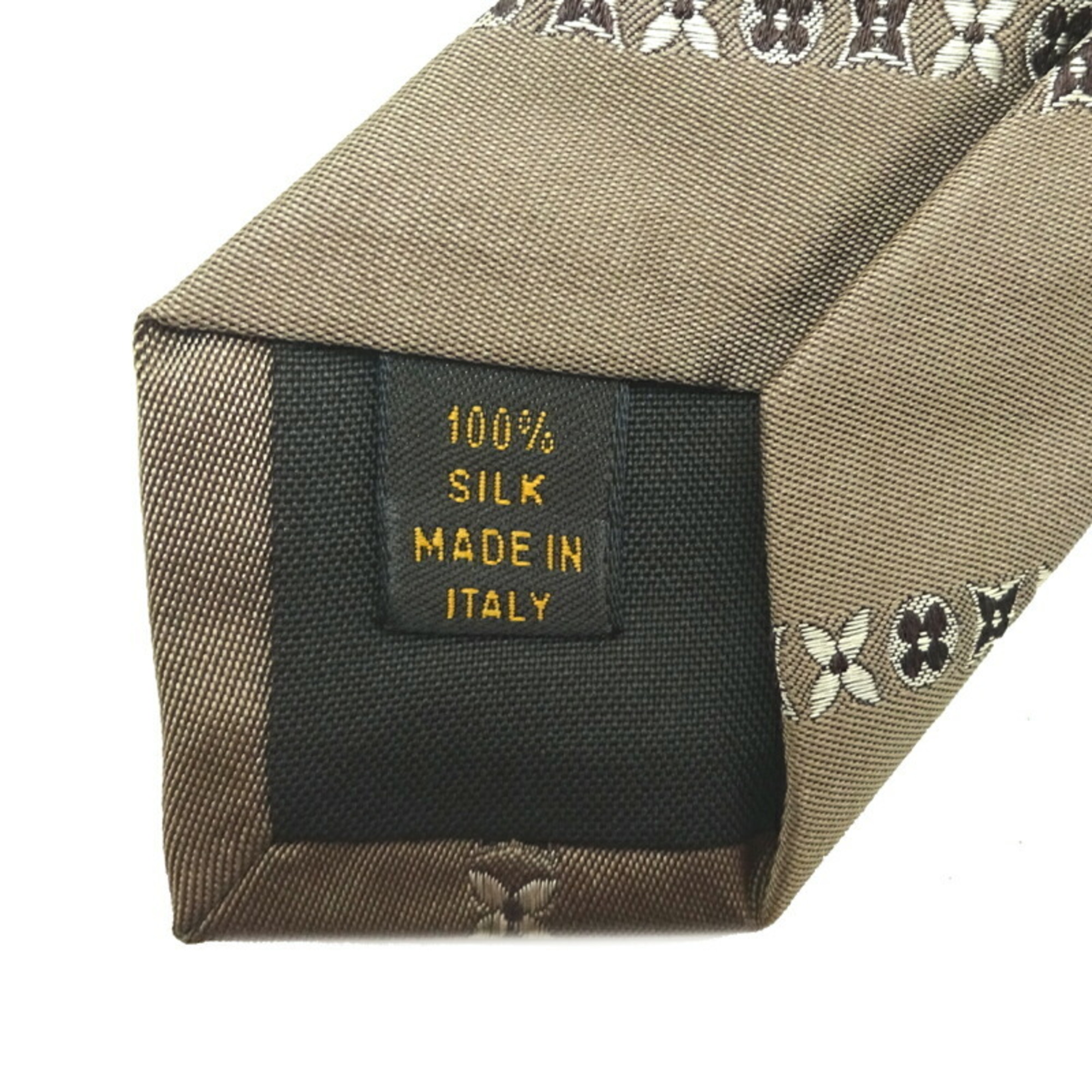 Louis Vuitton Men's Tie 100% Silk Brown