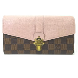 Louis Vuitton Portefeuille Clapton Women's Long Wallet N64447 Damier Magnolia (Pink)