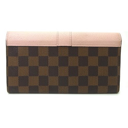 Louis Vuitton Portefeuille Clapton Women's Long Wallet N64447 Damier Magnolia (Pink)