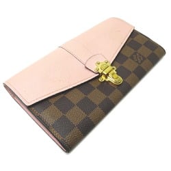 Louis Vuitton Portefeuille Clapton Women's Long Wallet N64447 Damier Magnolia (Pink)