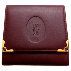 Cartier Must Line Women's and Men's Coin Case Leather Bordeaux