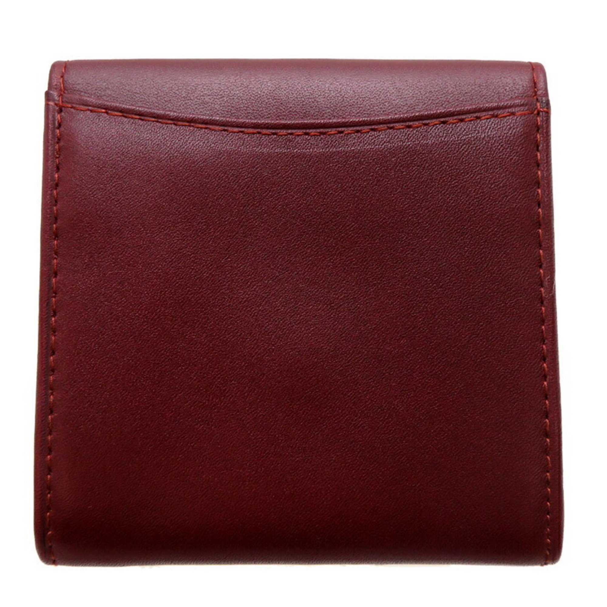 Cartier Must Line Women's and Men's Coin Case Leather Bordeaux