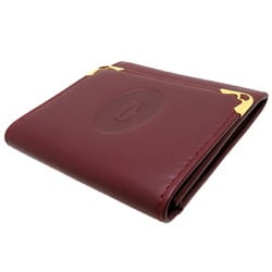 Cartier Must Line Women's and Men's Coin Case Leather Bordeaux