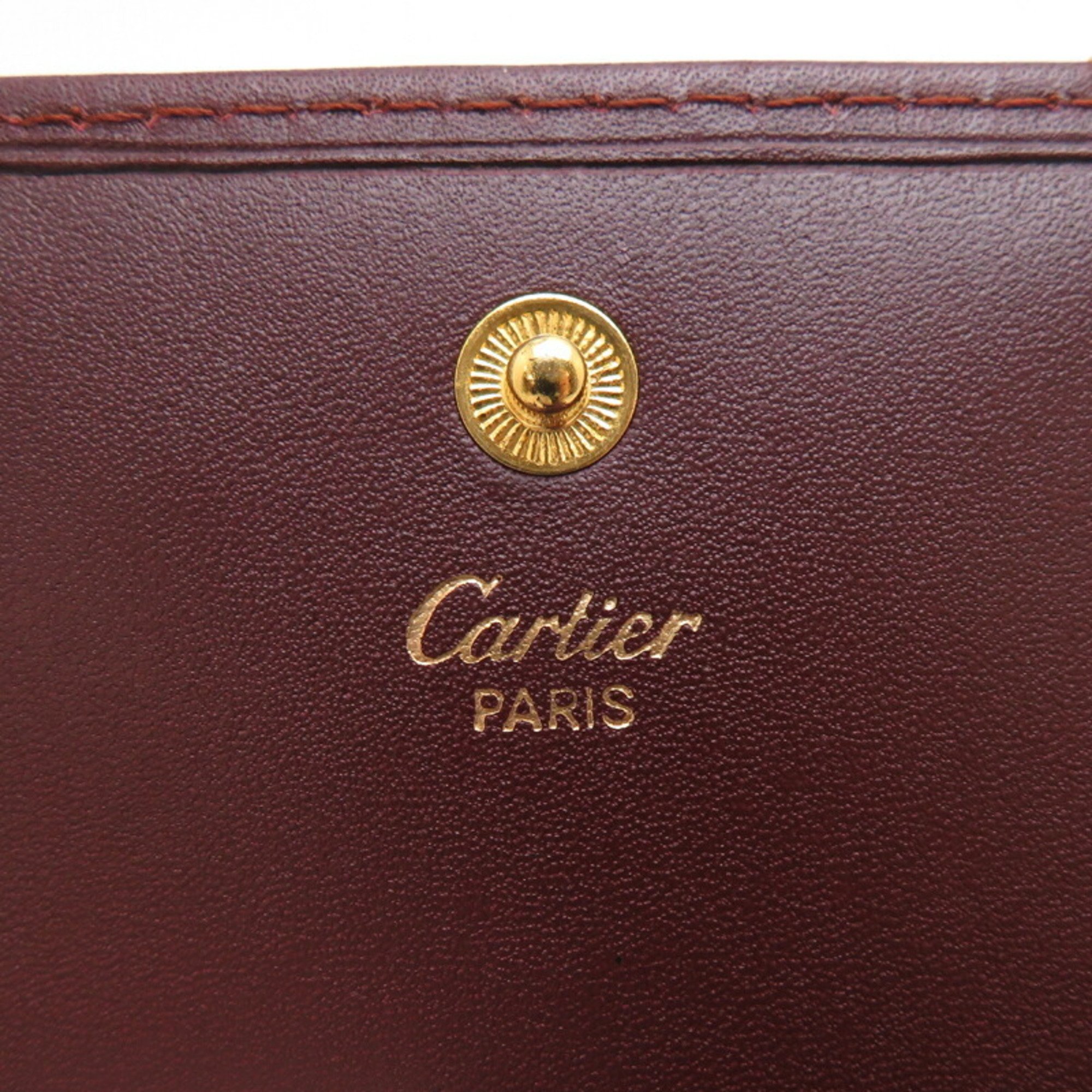 Cartier Must Line Women's and Men's Coin Case Leather Bordeaux