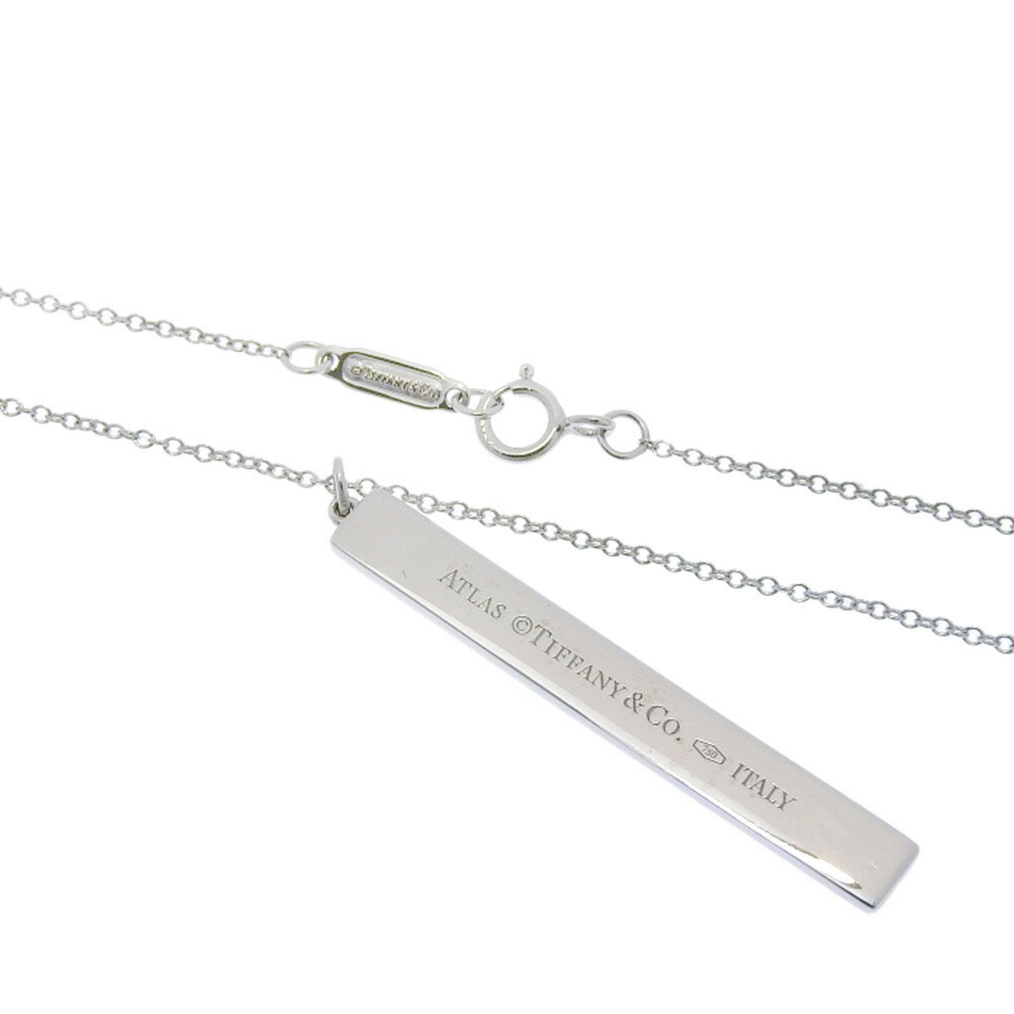 Tiffany & Co. Atlas Bar Necklace, 18K White Gold