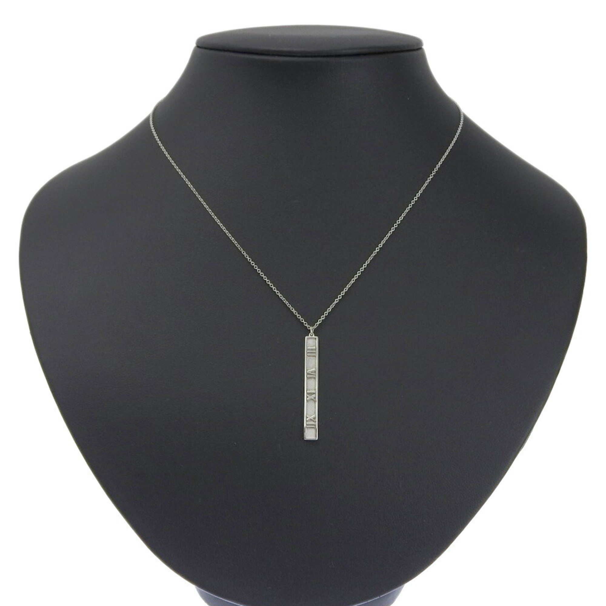 Tiffany & Co. Atlas Bar Necklace, 18K White Gold