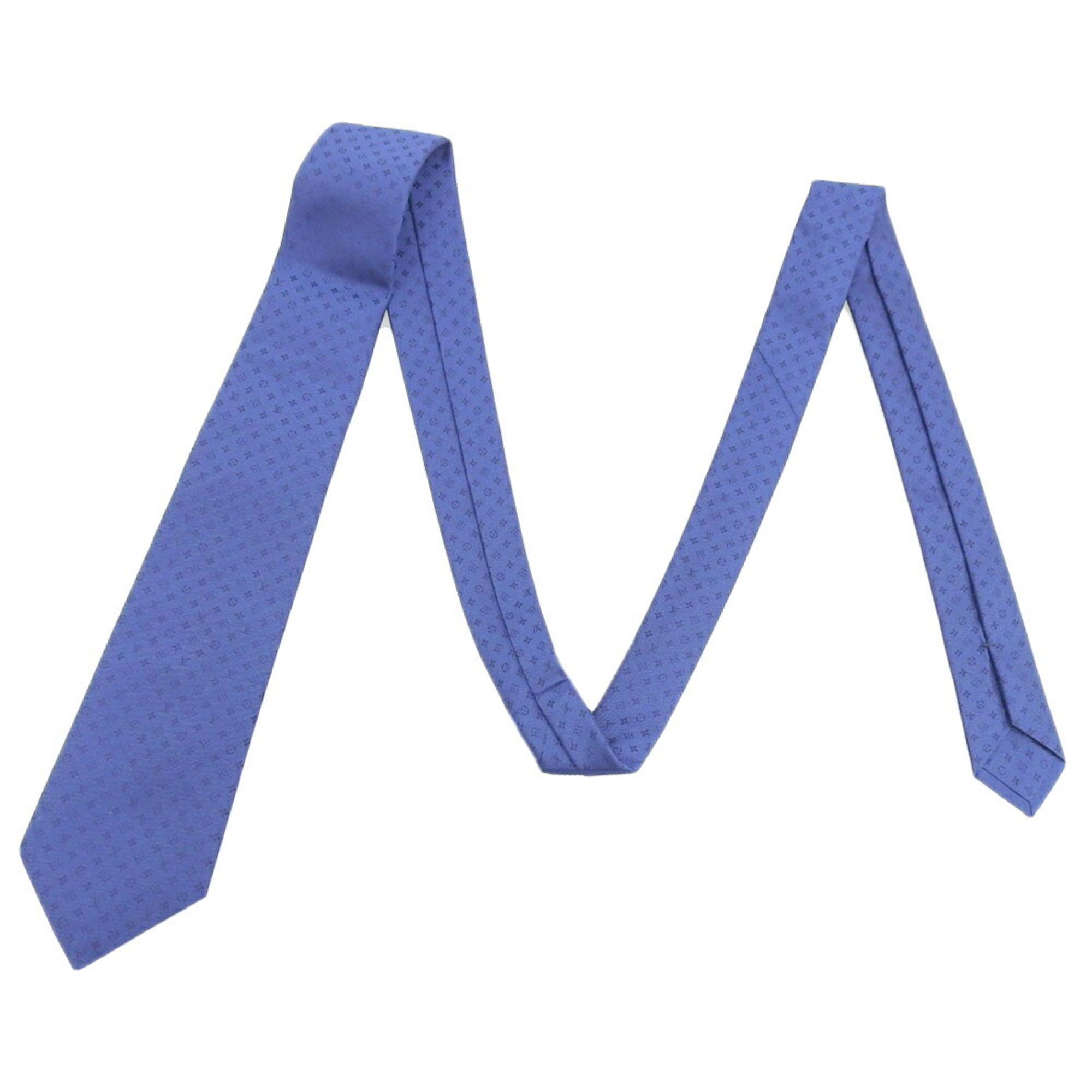 Louis Vuitton LOUIS VUITTON Monogram Neo Monogramsim 8CM M75988 Men's Tie Blue Marine