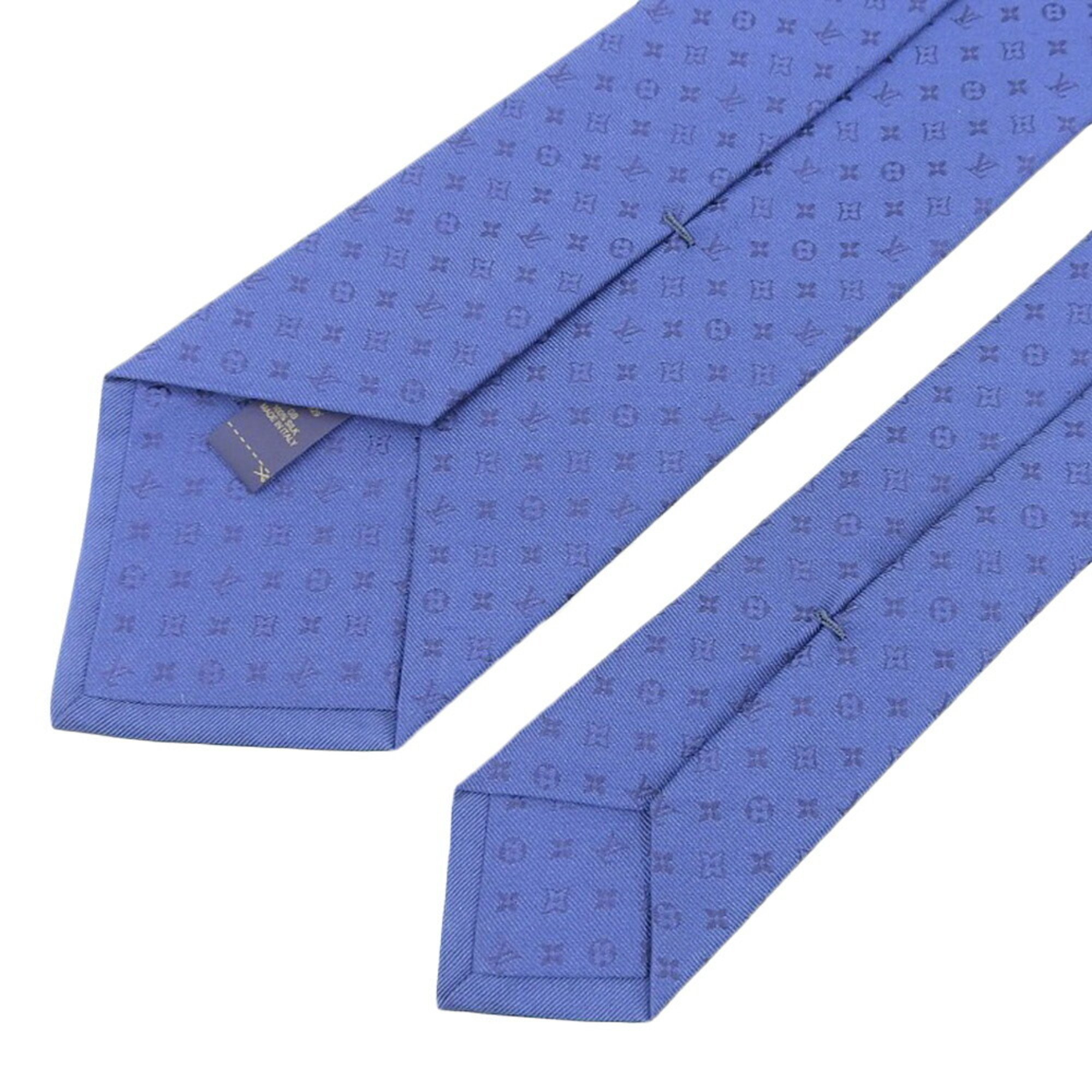 Louis Vuitton LOUIS VUITTON Monogram Neo Monogramsim 8CM M75988 Men's Tie Blue Marine