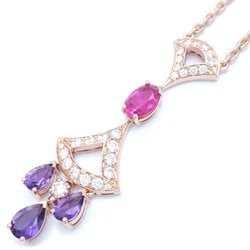 BVLGARI Diva Dream Necklace Amethyst Pink Tourmaline Diamond K18PG Gold 292107