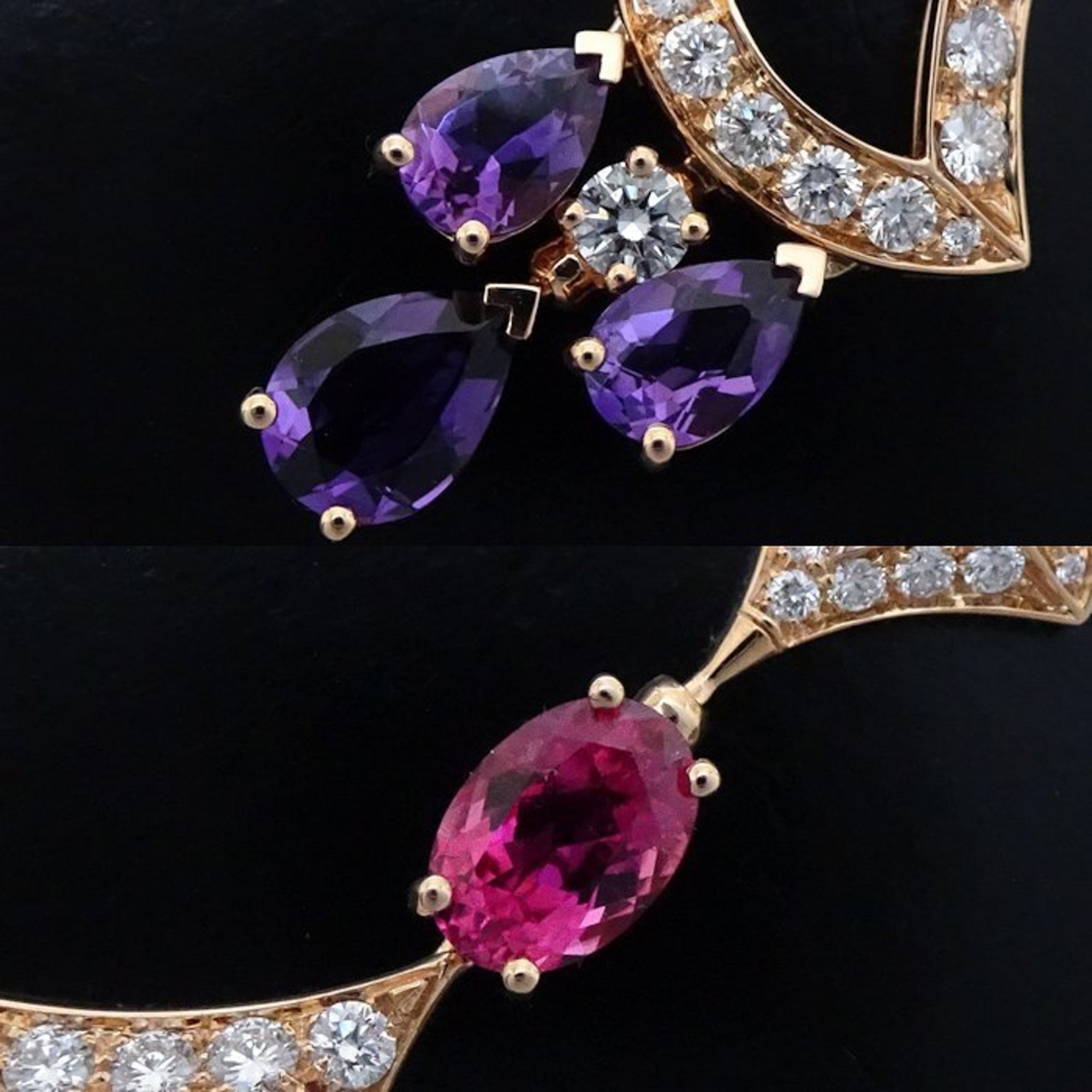 BVLGARI Diva Dream Necklace Amethyst Pink Tourmaline Diamond K18PG Gold 292107