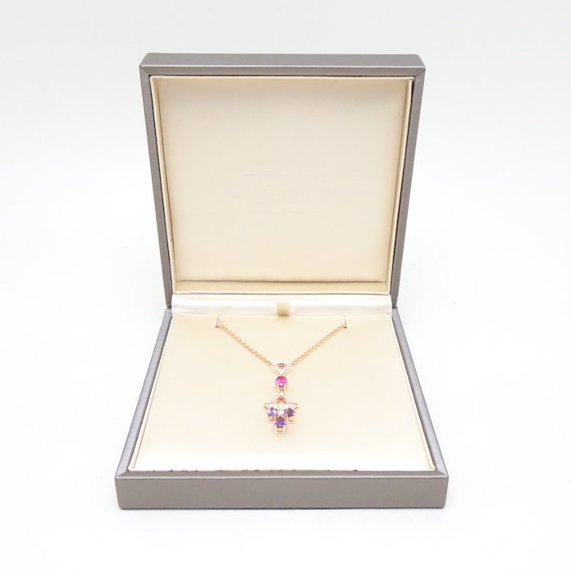 BVLGARI Diva Dream Necklace Amethyst Pink Tourmaline Diamond K18PG Gold 292107