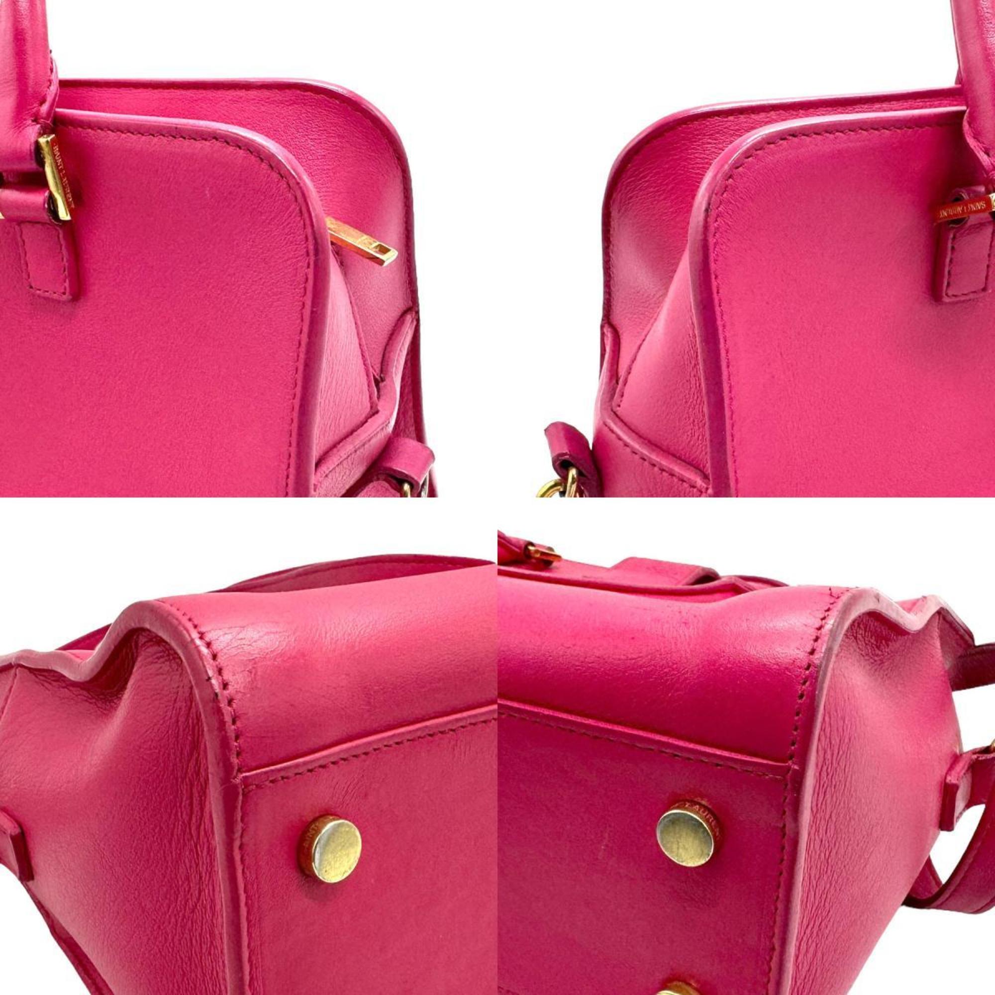 Saint Laurent SAINT LAURENT Handbag Shoulder Bag Baby Cabas Leather Pink Women's 372087 n0092