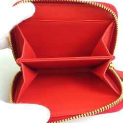 PRADA Wallet/Coin Case Leather Red Women's a0384