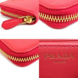 PRADA Wallet/Coin Case Leather Red Women's a0384