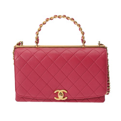 CHANEL Chanel Matelasse Chain Shoulder Pink Tone Women's Lambskin Bag