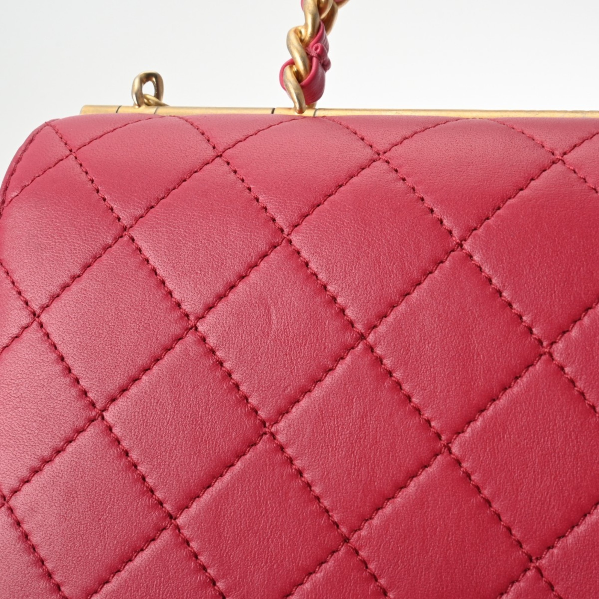 CHANEL Chanel Matelasse Chain Shoulder Pink Tone Women's Lambskin Bag