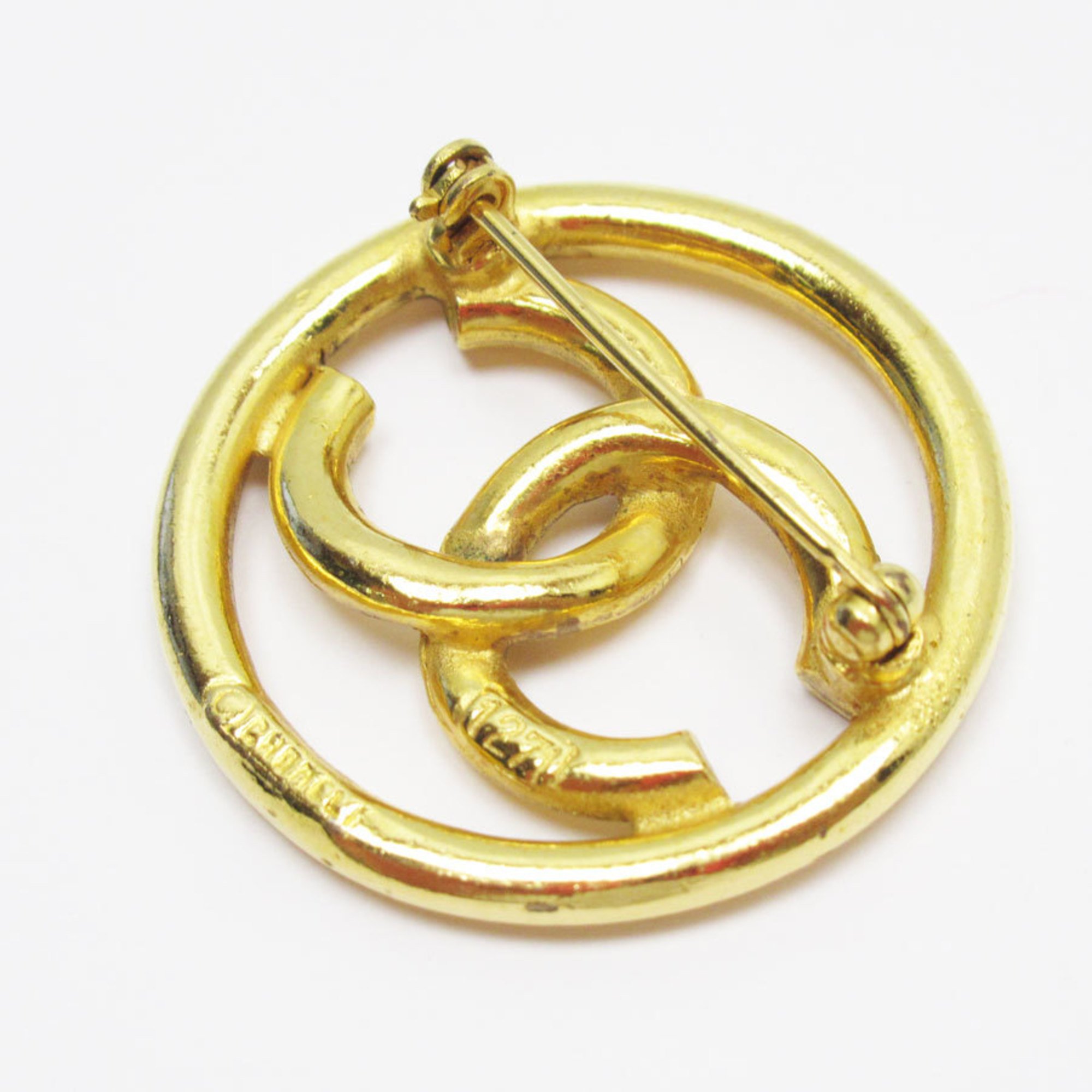 CHANEL Brooch Coco Mark Metal Gold Women's w0562j