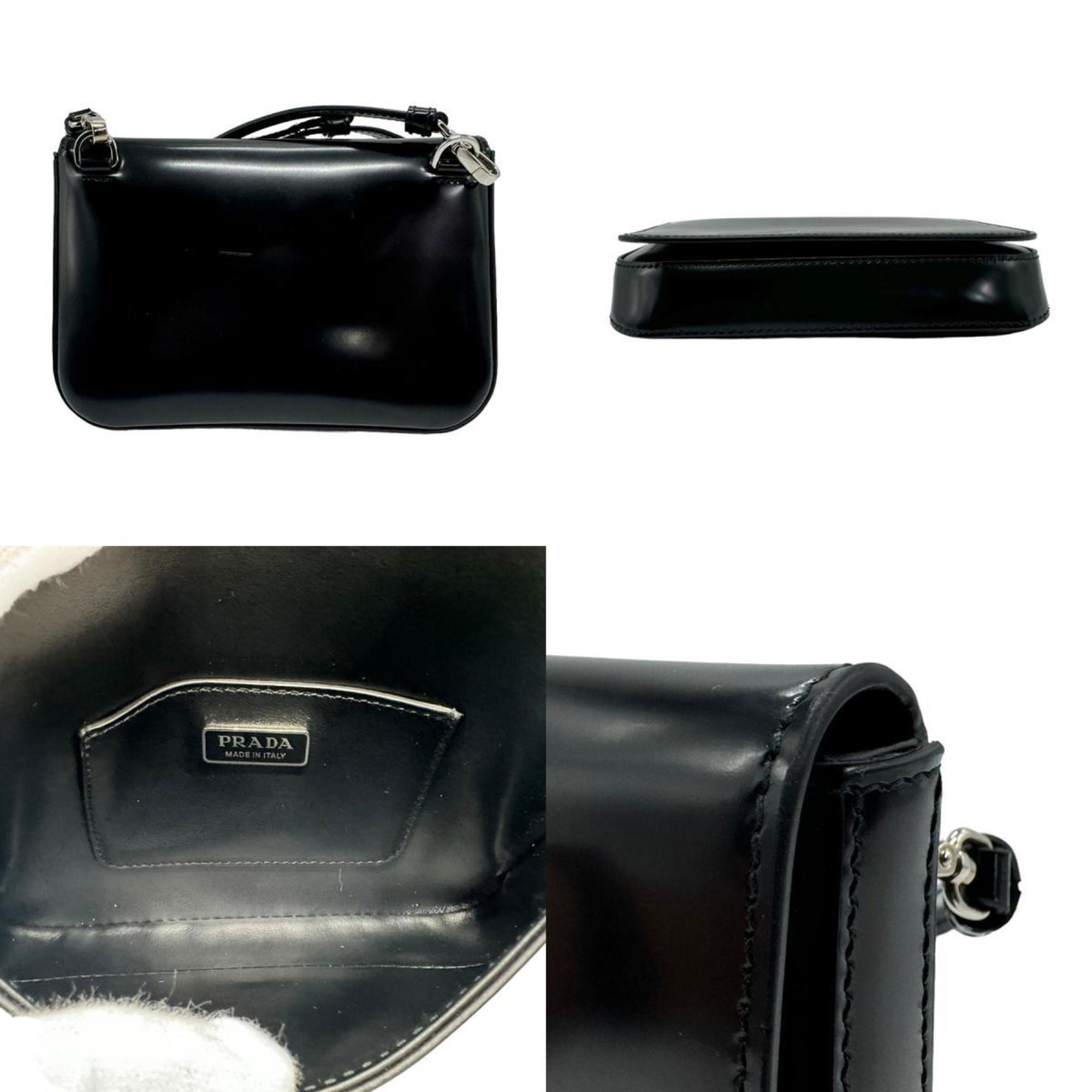 PRADA Shoulder Bag Leather Black Women's 2VD061 z1824