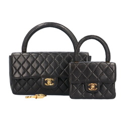 Chanel Bag Matelasse Handbag Lambskin Black Women's CHANEL