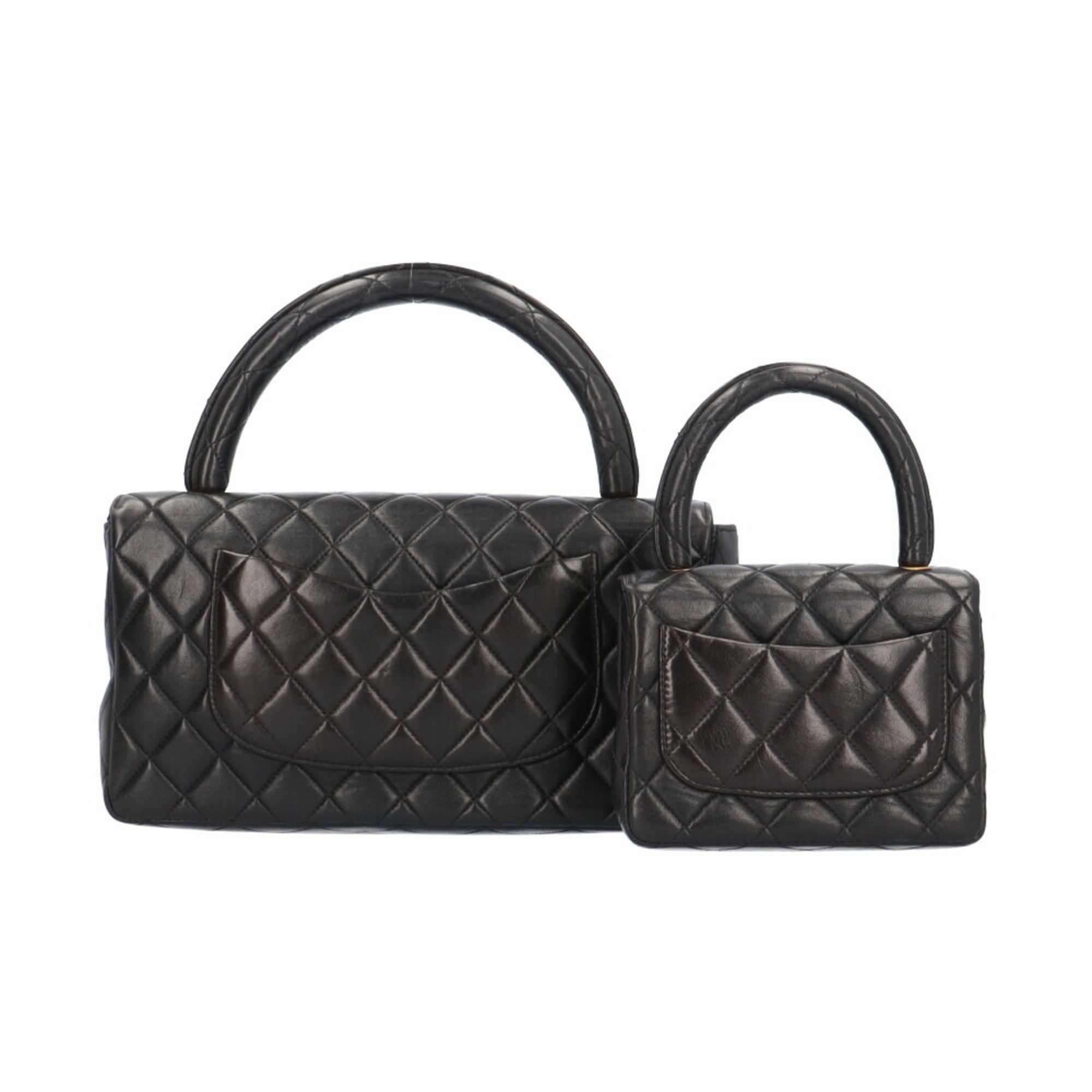 Chanel Bag Matelasse Handbag Lambskin Black Women's CHANEL