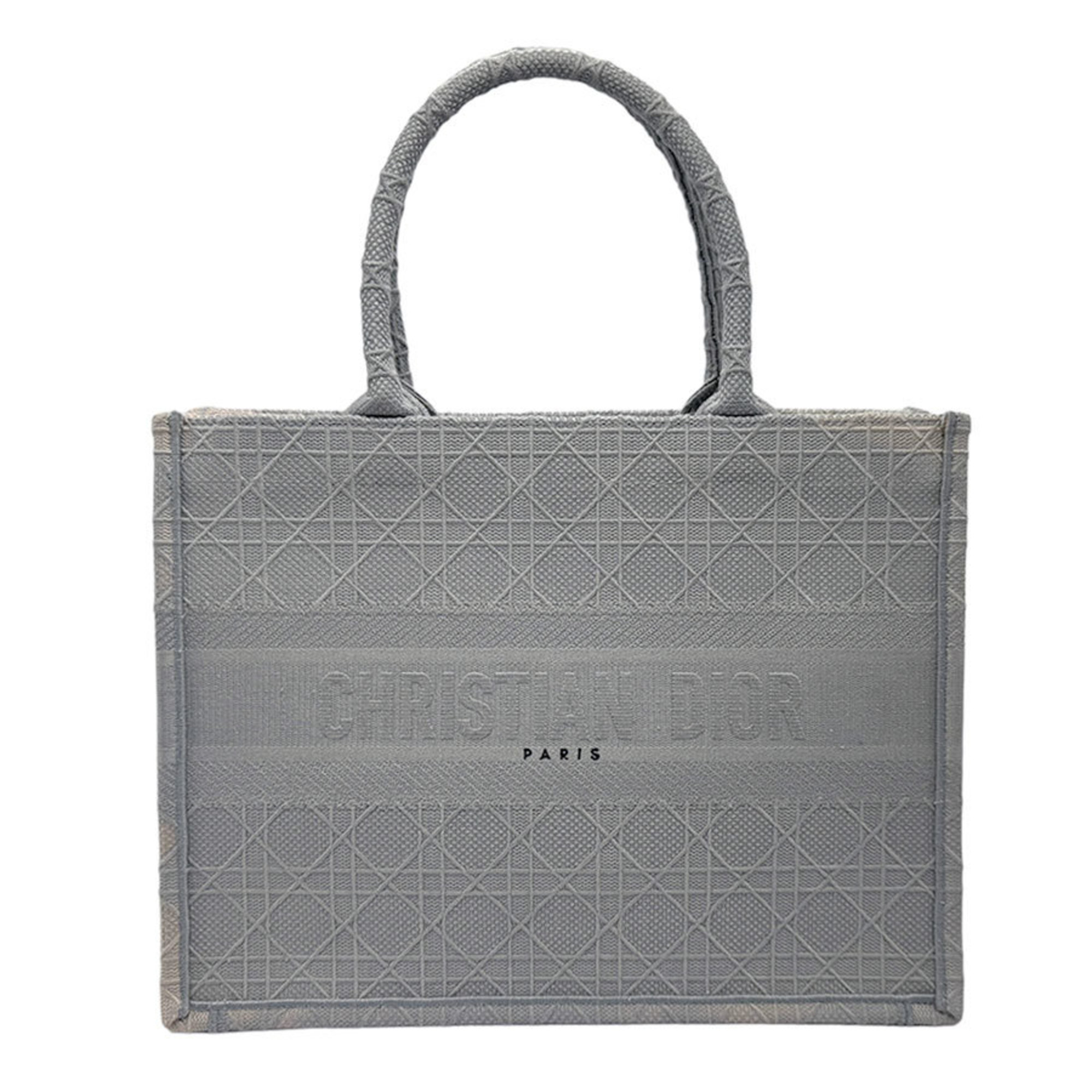 Christian Dior handbag tote bag book medium canvas gray men's women's n0082