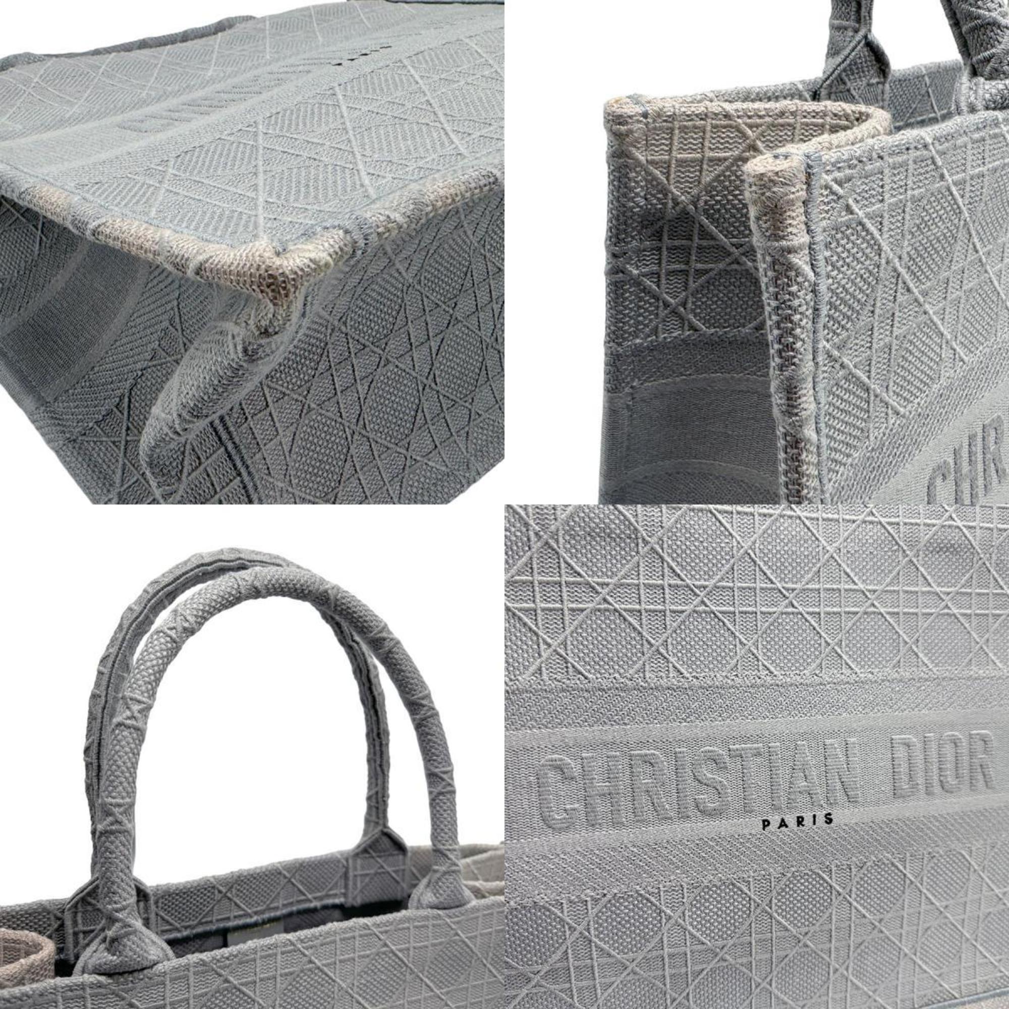 Christian Dior handbag tote bag book medium canvas gray men's women's n0082