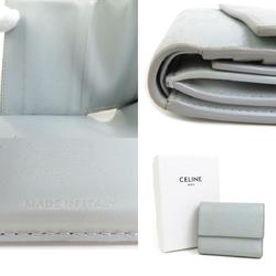 CELINE Tri-fold wallet Leather Light grey Women's e58863