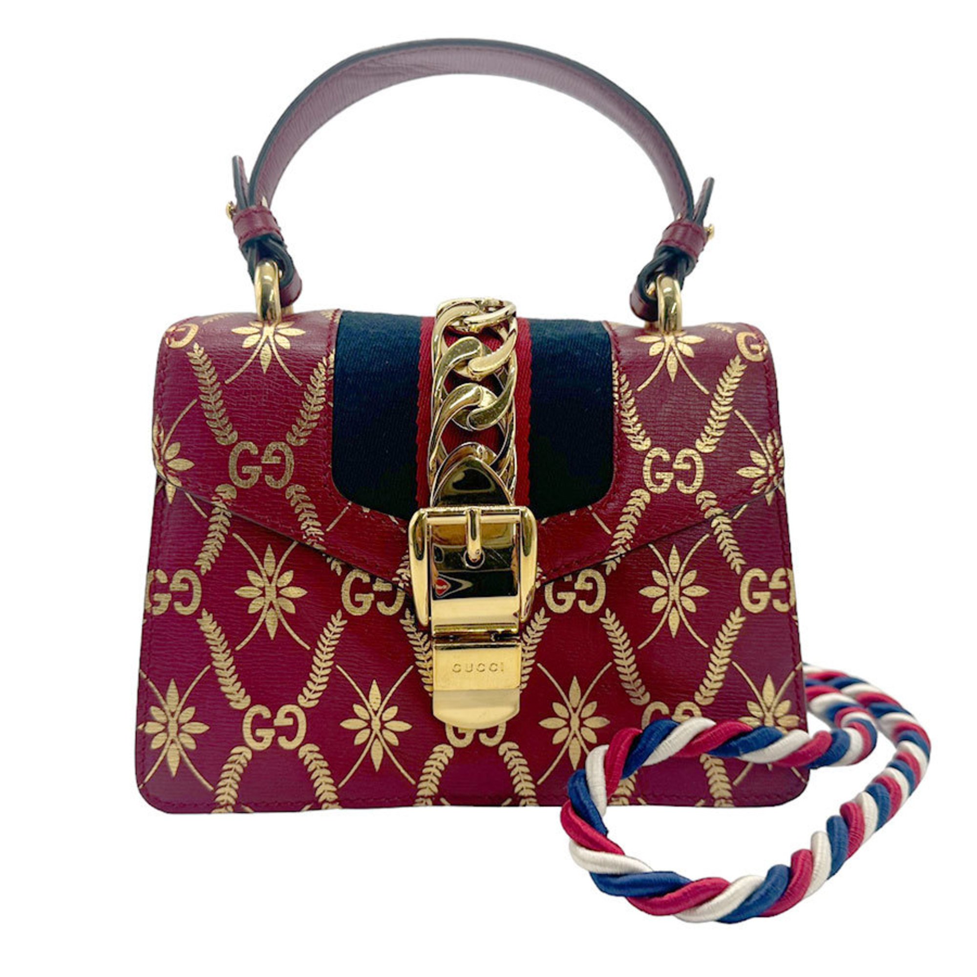 GUCCI Shoulder Bag Sylvie Leather Red Women's 470270 n0076