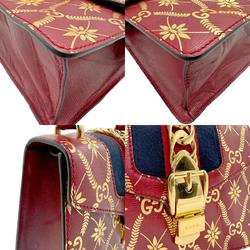 GUCCI Shoulder Bag Sylvie Leather Red Women's 470270 n0076