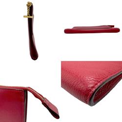 Chloé Chloe Clutch Bag Leather Red Women's N0088