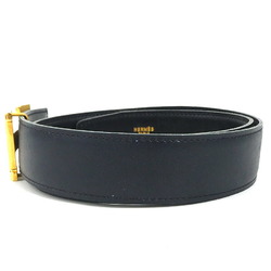 Hermes HERMES Belt Constance Box Calf Black Gold Women's a0391