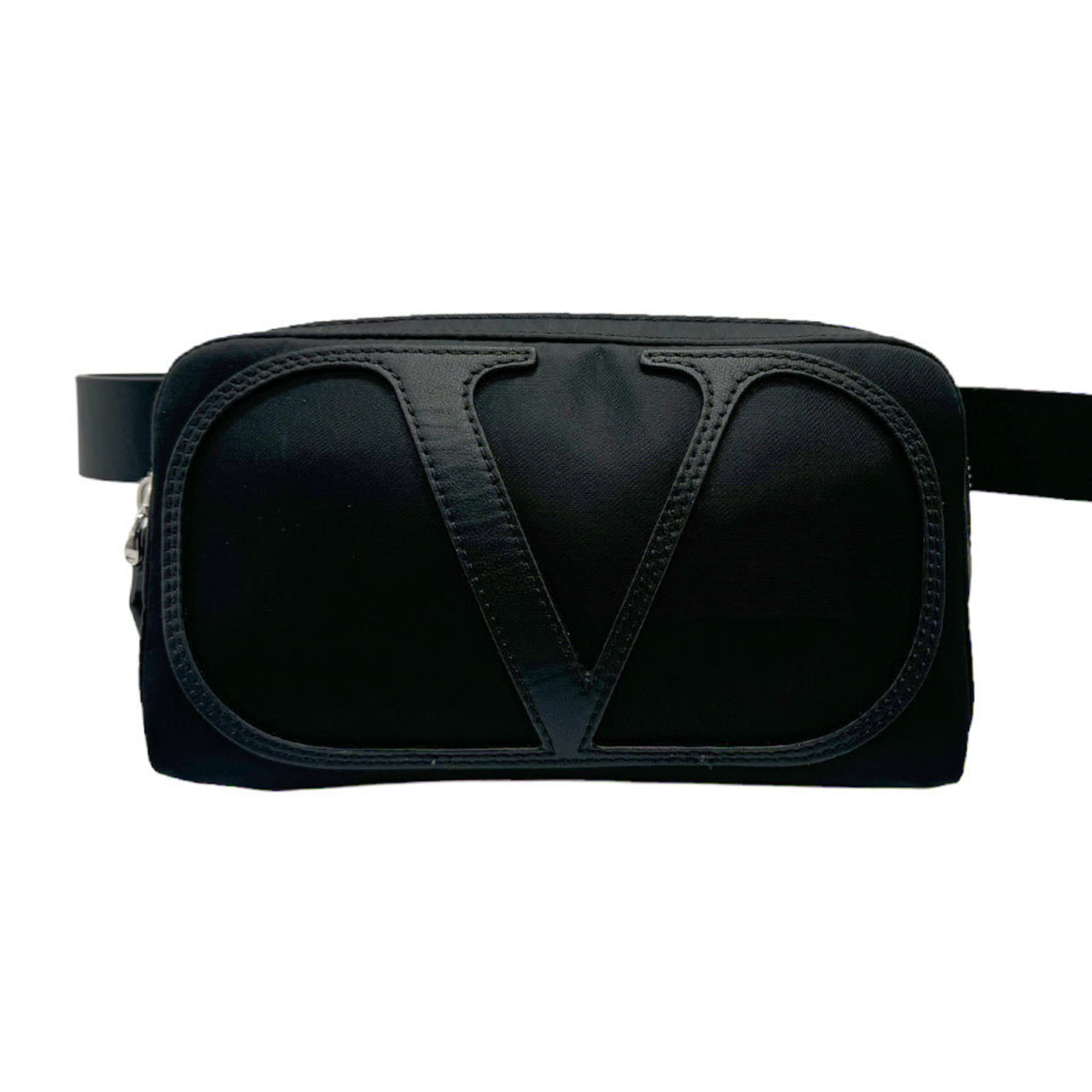 Valentino Garavani Waist Bag Belt Nylon Black Men Women z1806