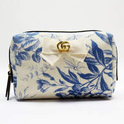 GUCCI Pouch Multi-Case GG Marmont Canvas Off-White Blue Women's 442690 w0553g